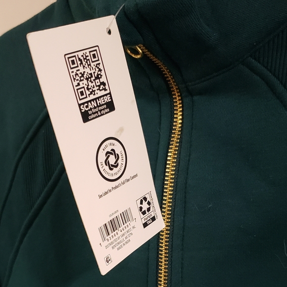 🌻NWT Women's Teal Quarter-Zip Pullover Sweatshirt - Picture 3 of 5